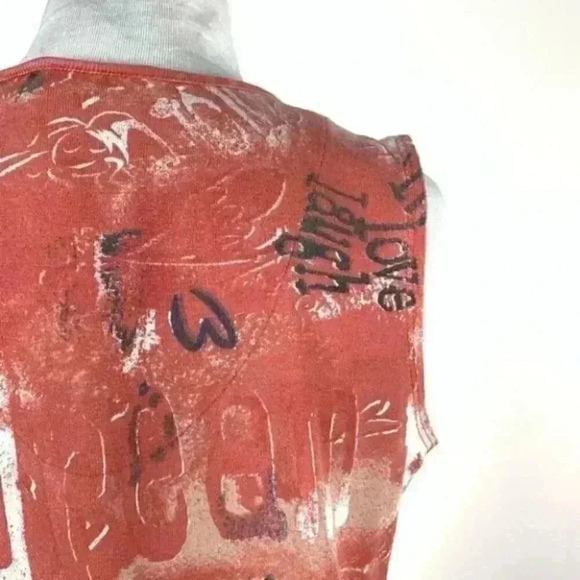 Chicos tank top sz 0 S 4 Orange green mixed media - Picture 5 of 8